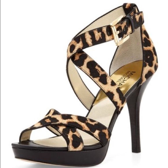 MICHAEL Michael Kors Shoes - Michael Kors Evie leopard calf hair heels